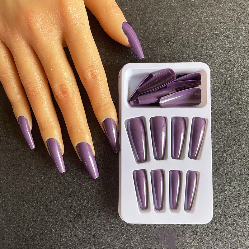 Glossy Solid Colour Ballerina Nails