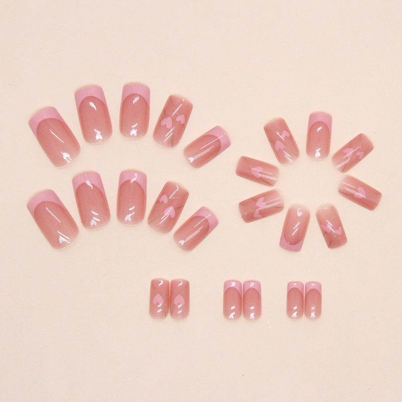 Pink Heart French Tip