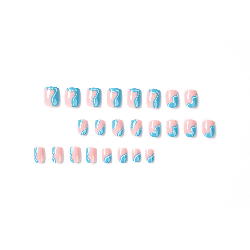 Blue Lines/Short Nails