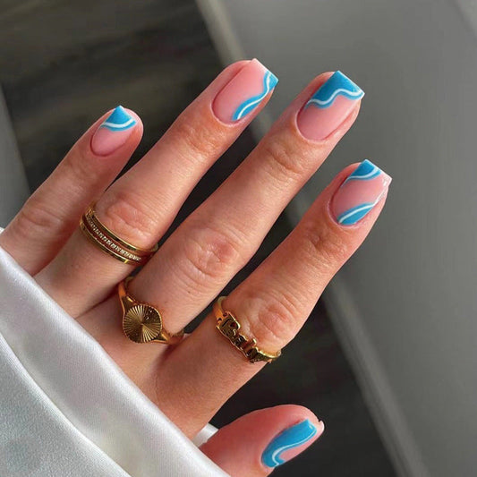 Blue Lines/Short Nails