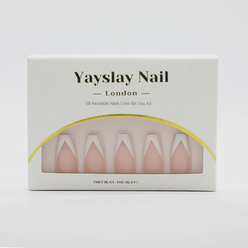 Y38 V French Tip Coffin Nail