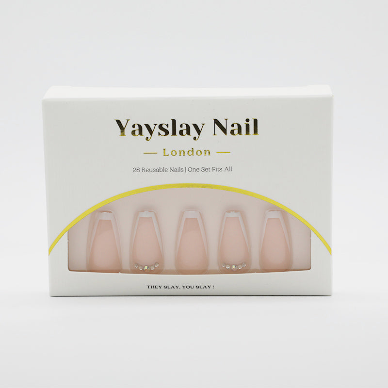 Y48 Diamond French Tip Coffin Nail