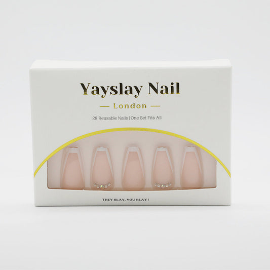 Y48 Diamond French Tip Coffin Nail