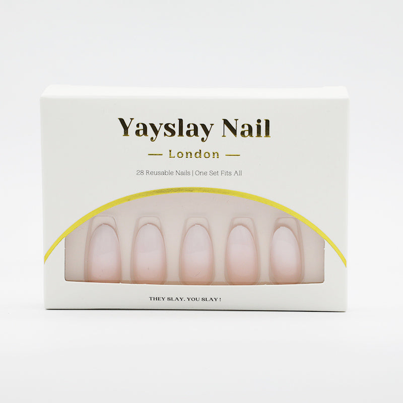 Y51 Baby Boomer Medium Almond Nail(Ombre French Tip)