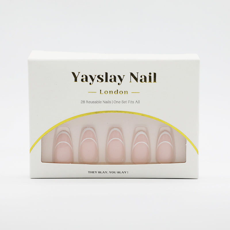 Y27 Double French Tip Almond Nail