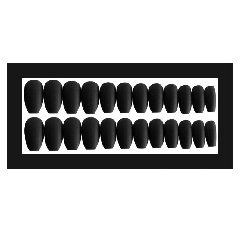 Matte Black Medium Coffin Nail