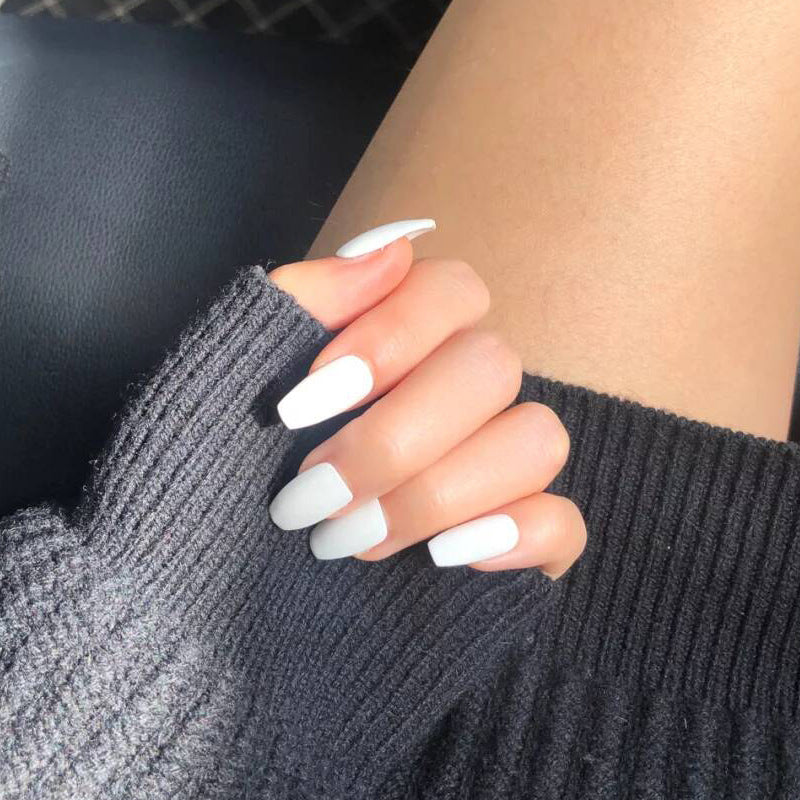 Matter White Medium Coffin Nail