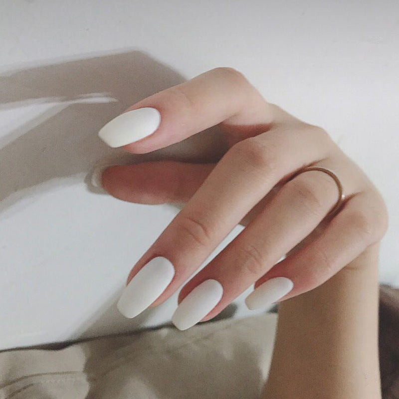 Matter White Medium Coffin Nail