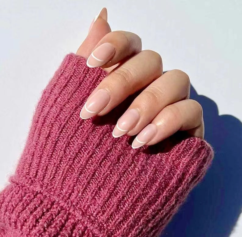 Y27 Double French Tip Almond Nail