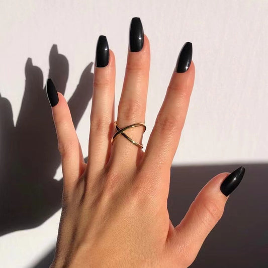 Y19 Crystal Black Coffin Nail