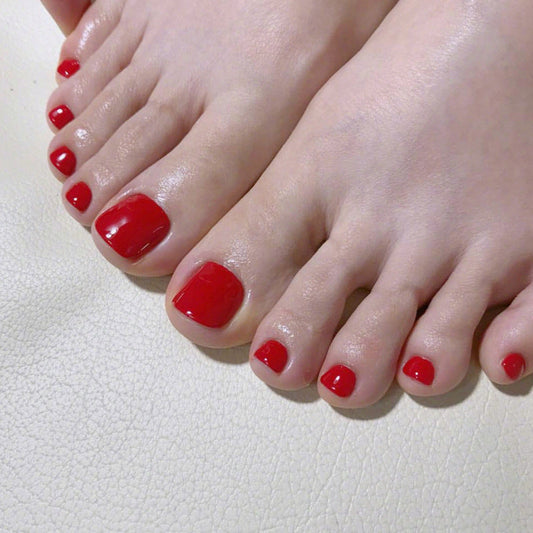 F18 Glossy Classic Red Toe nail