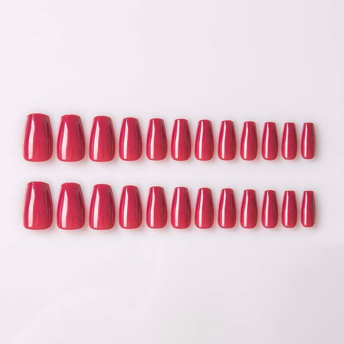Y8 Glossy Red Coffin Nail