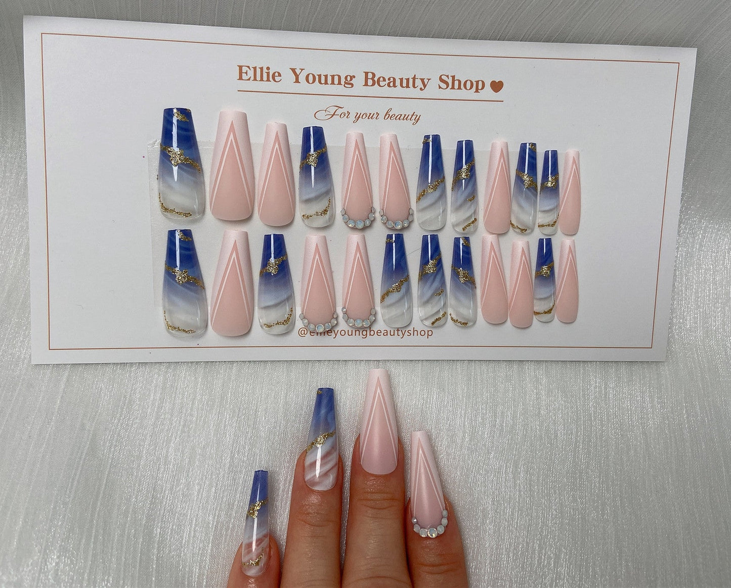 ombre blue french tip