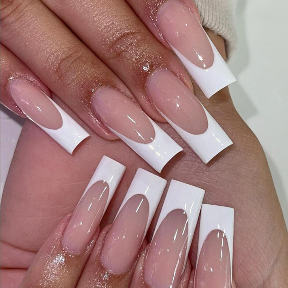 Square French Tip/Long Nails