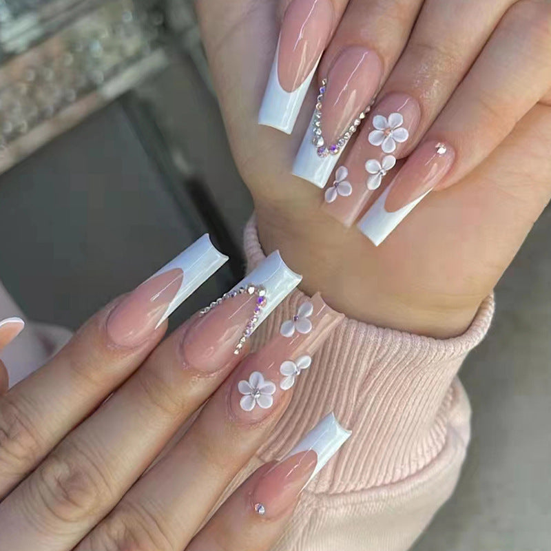 Flower French Tip Ballerina Nail