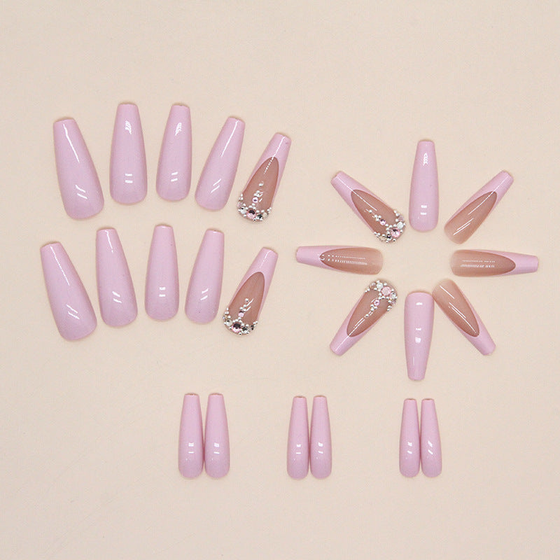 L23 Pink French Tip Ballerina Nail