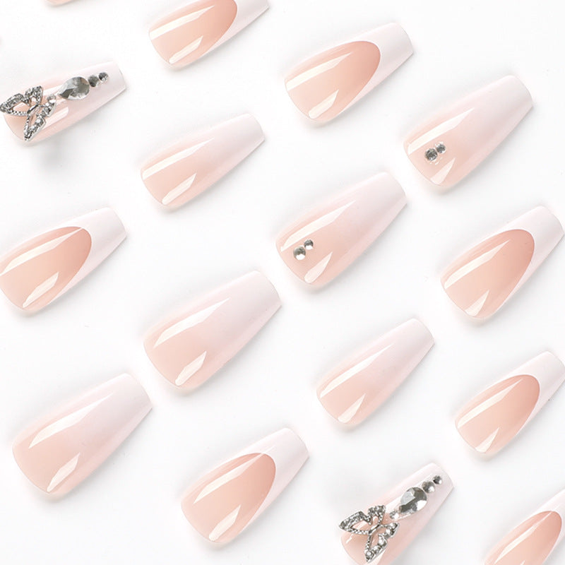 Butterfly french TIP ballerina nail