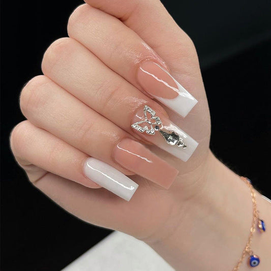 Butterfly french TIP ballerina nail