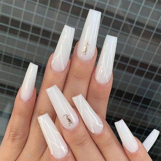 L2 YSL Ombre White Ballerina Nail