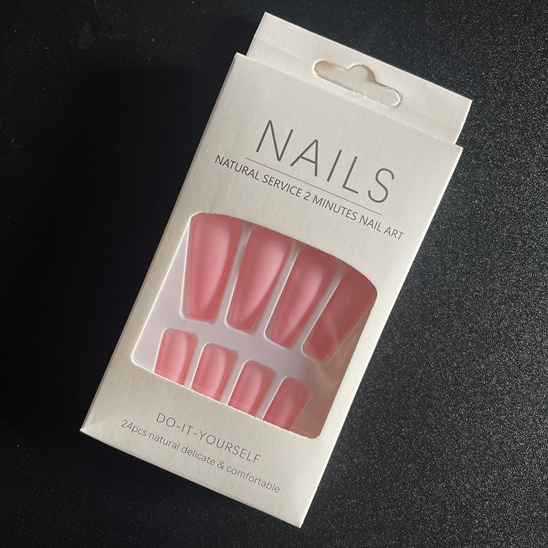 Long Solid Matte Colour Long Ballerina Nails