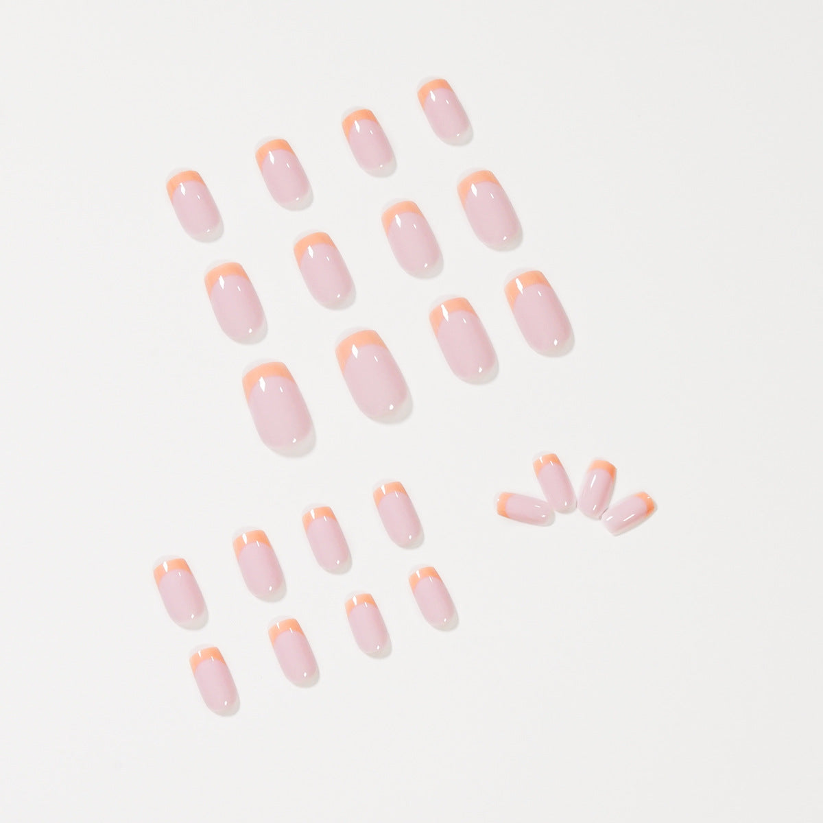 Orange French Tip Square Nail