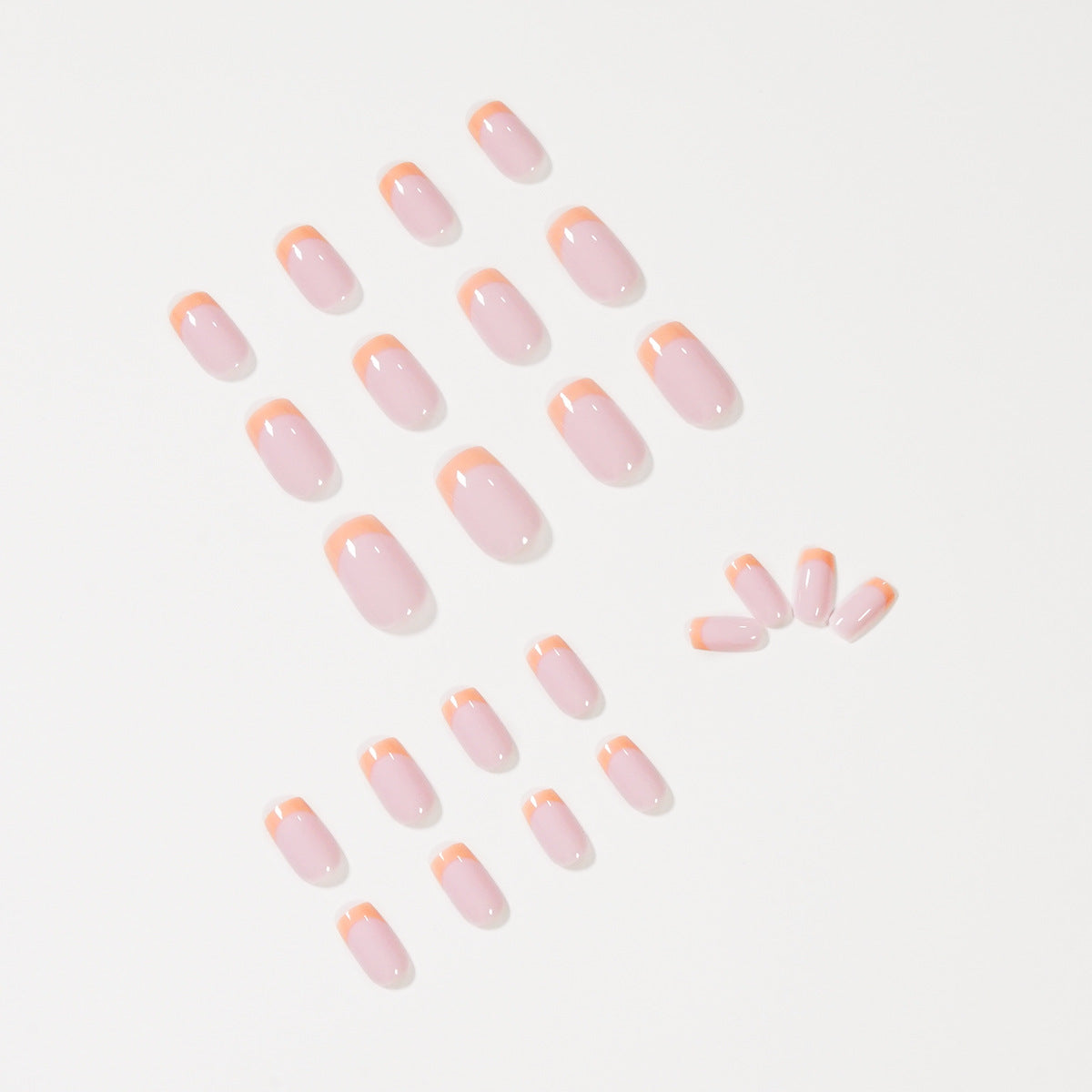 Orange French Tip Square Nail