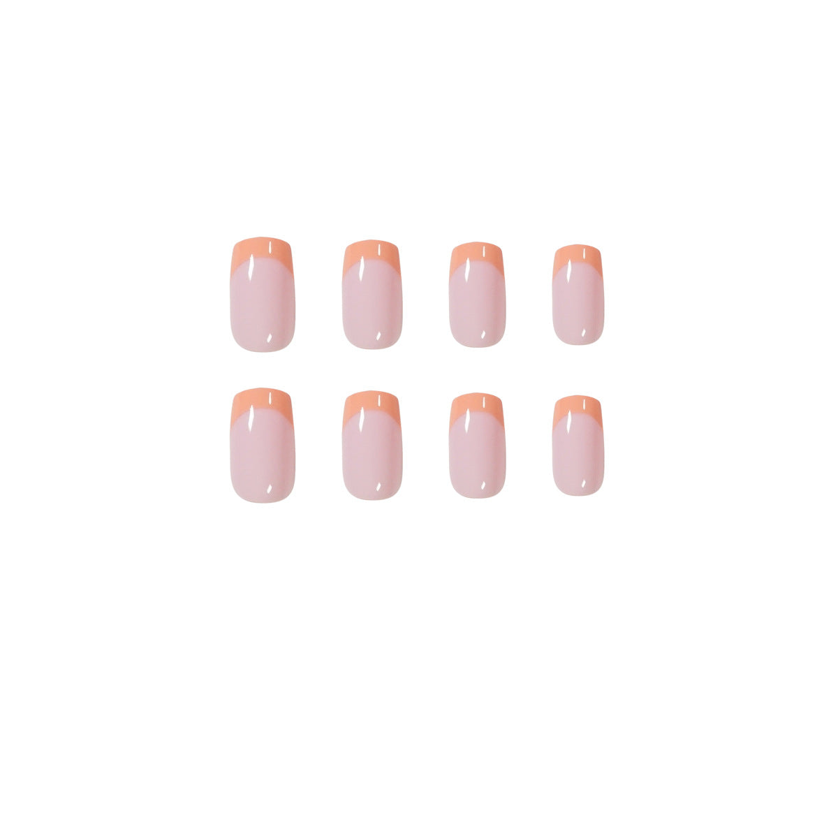 Orange French Tip Square Nail