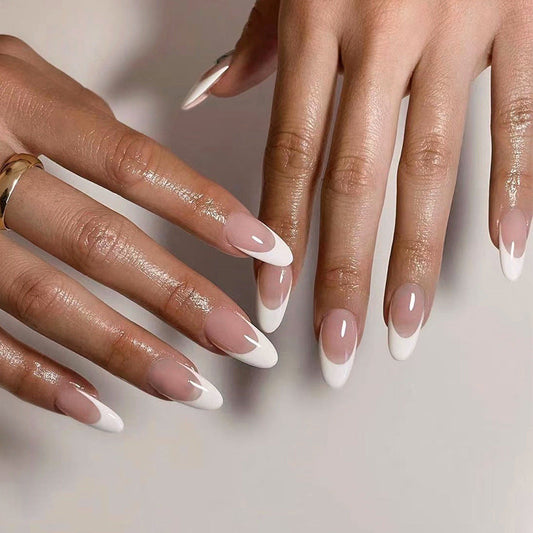 M24 Classic French Tip Almond Nail