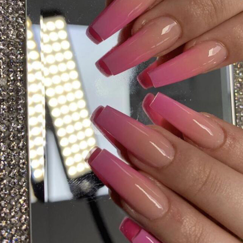 Ombre pink ballerina nail