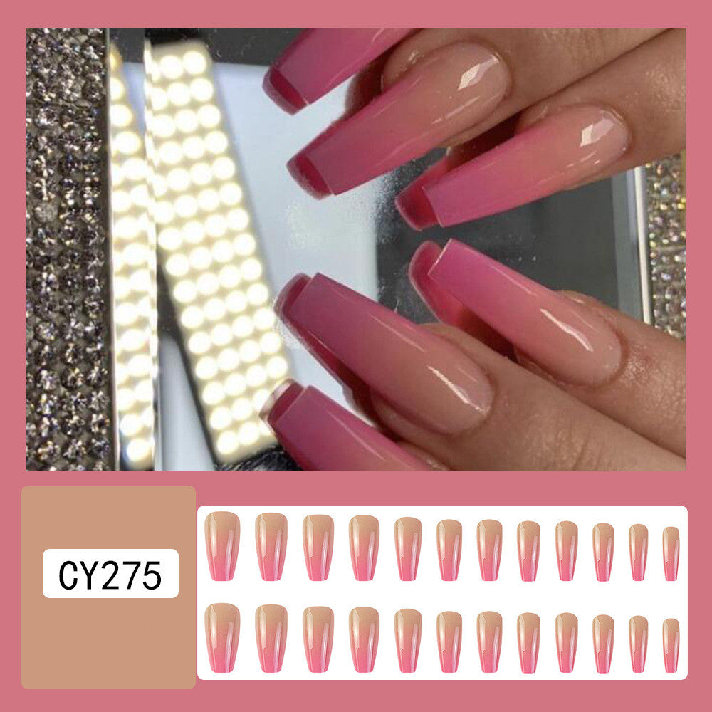 Ombre pink ballerina nail