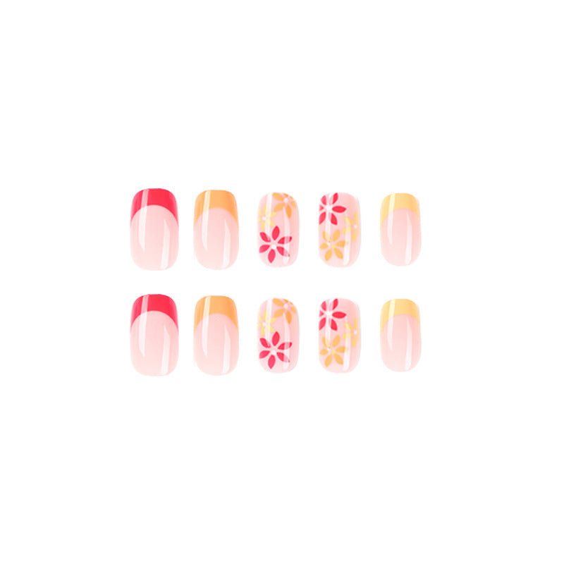 Spring flower square nail
