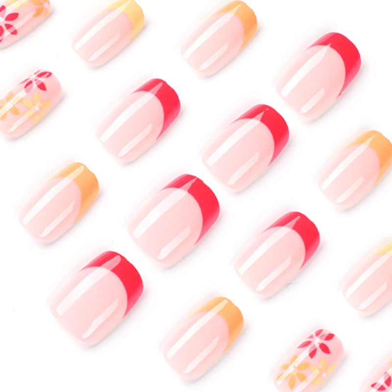 Spring flower square nail