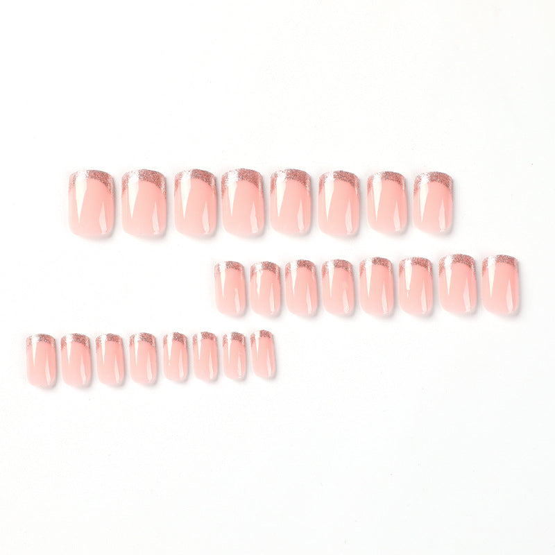 Glitter French Tip Medium Square Nail