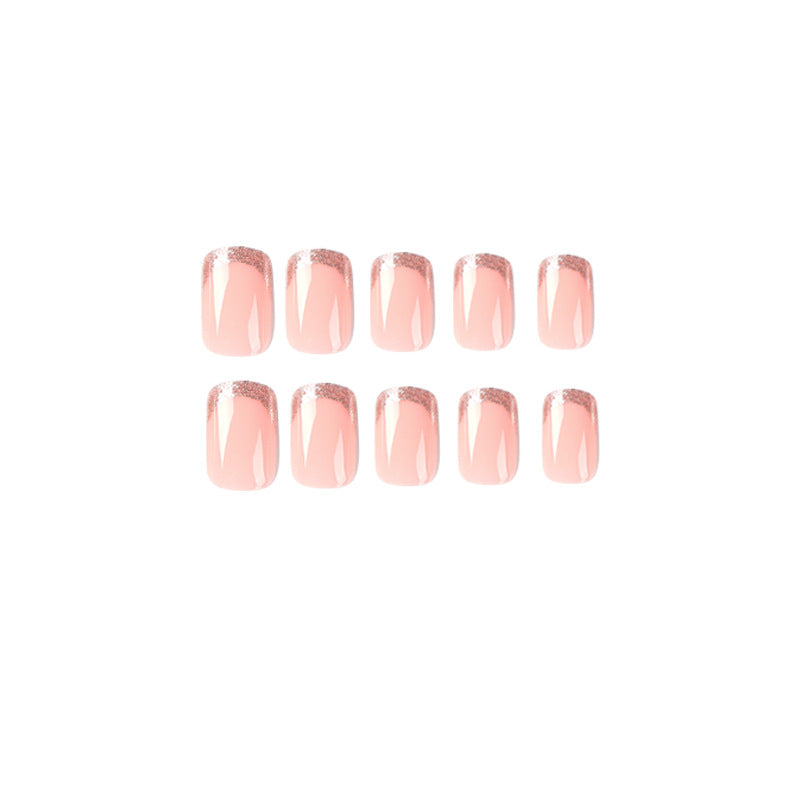 Glitter French Tip Medium Square Nail