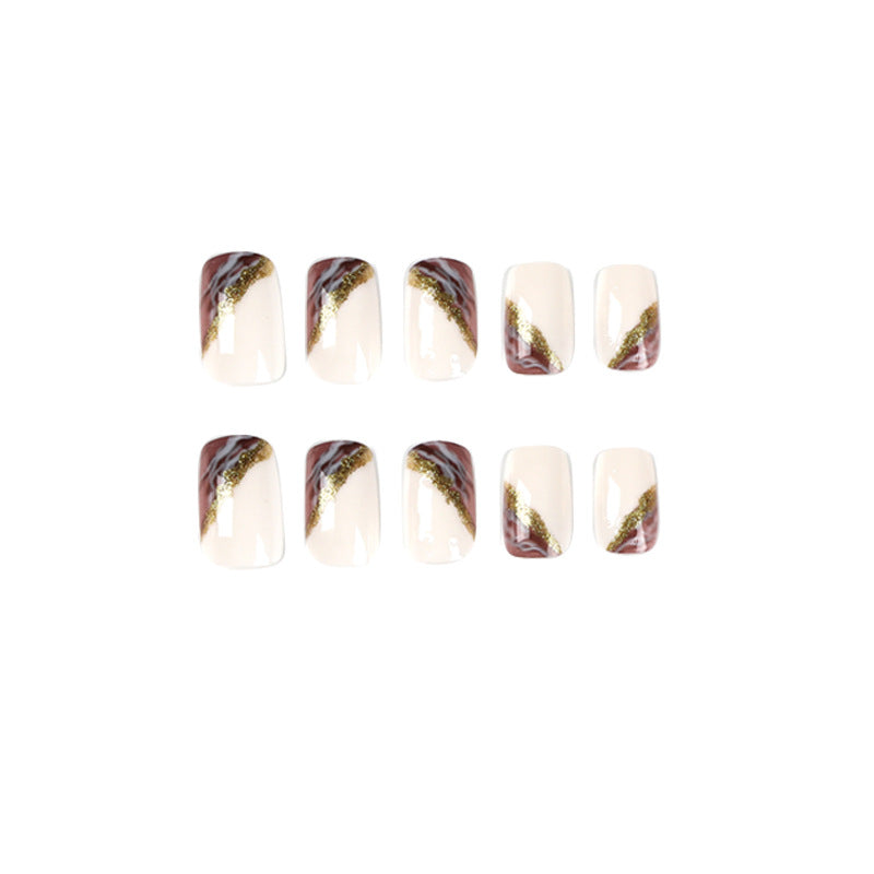 Ombre Golden Square Medium Nail