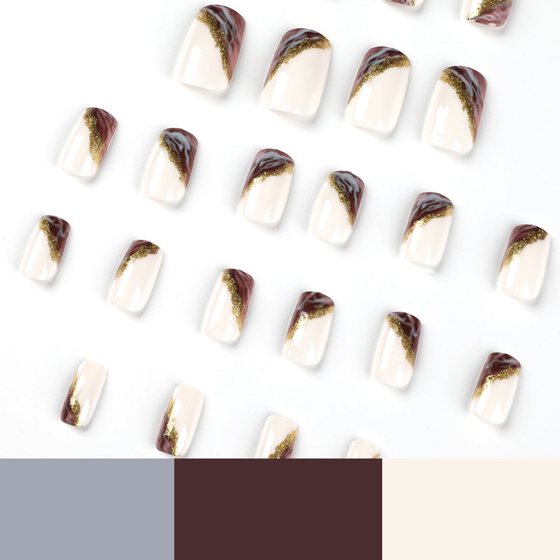 Ombre Golden Square Medium Nail