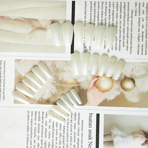 Aurora Pearl Coffin nail