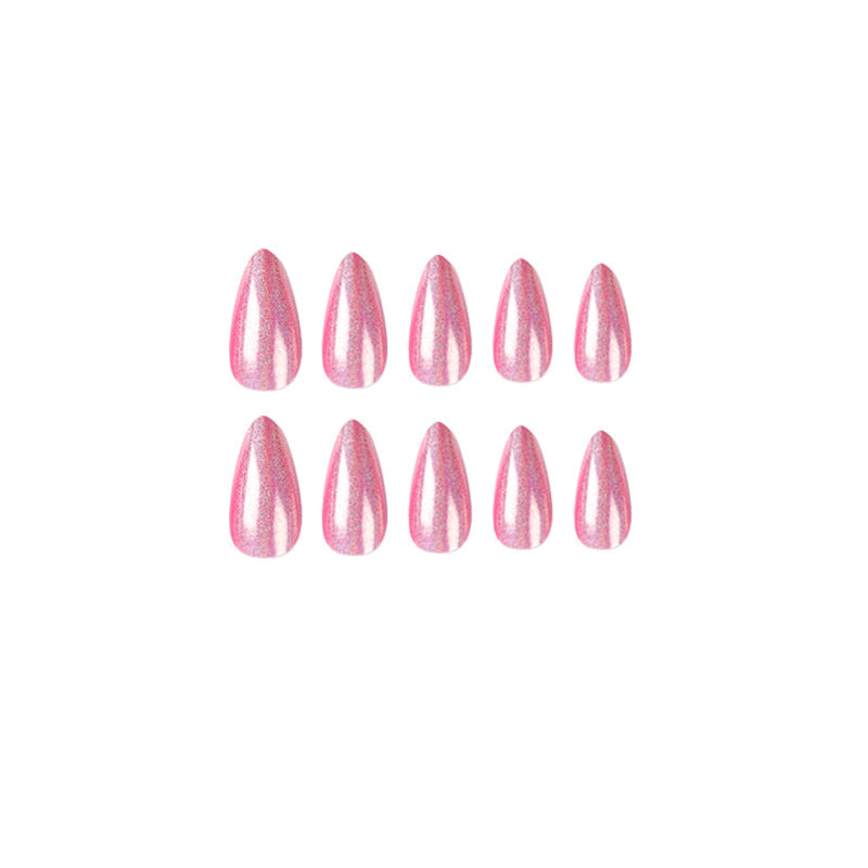 Glazed Fuchsia Almond Nail