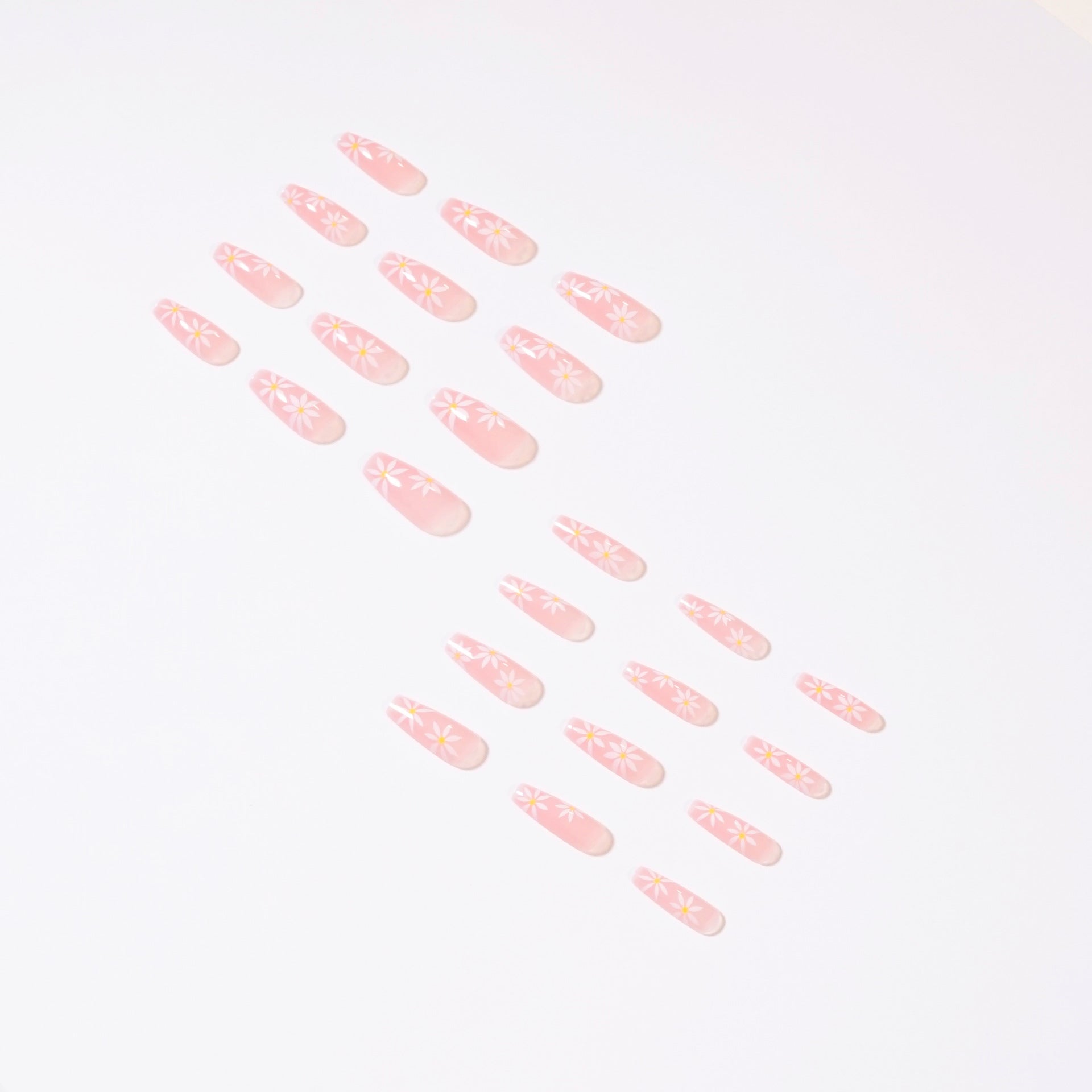 Pink sunflower nails