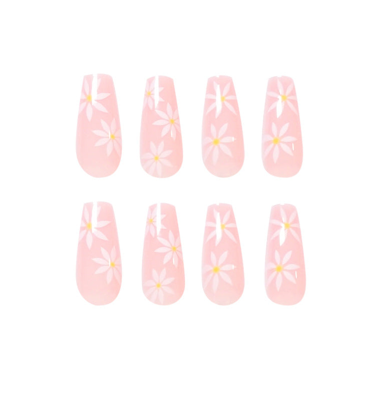 Pink sunflower nails