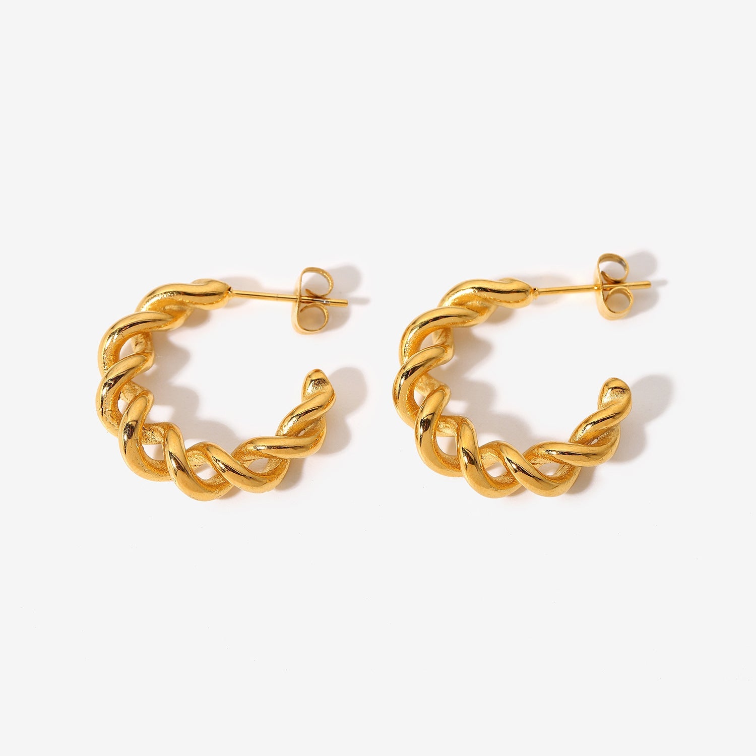 Twist Hoop Earrings Gold Plated