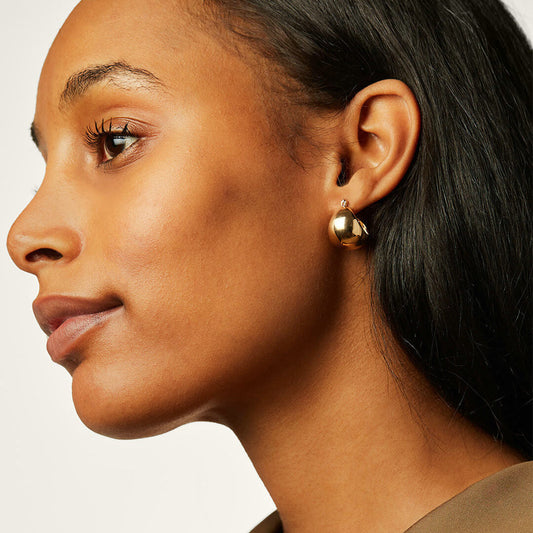 Norma Chunky Curve 18K Gold Plated Hoop Earrings