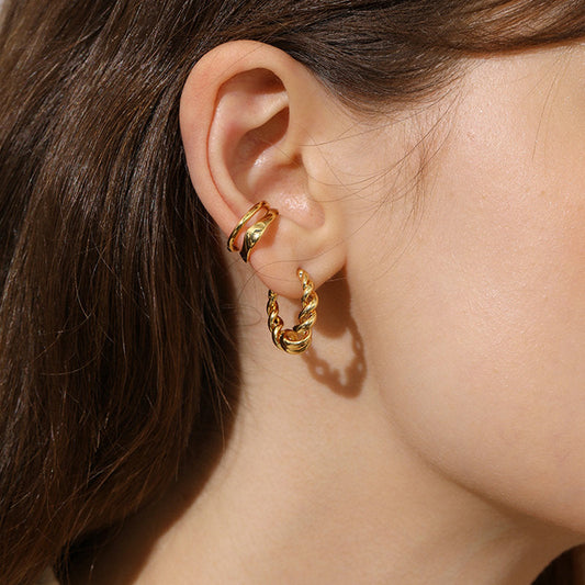 Twist Hoop Earrings Gold Plated
