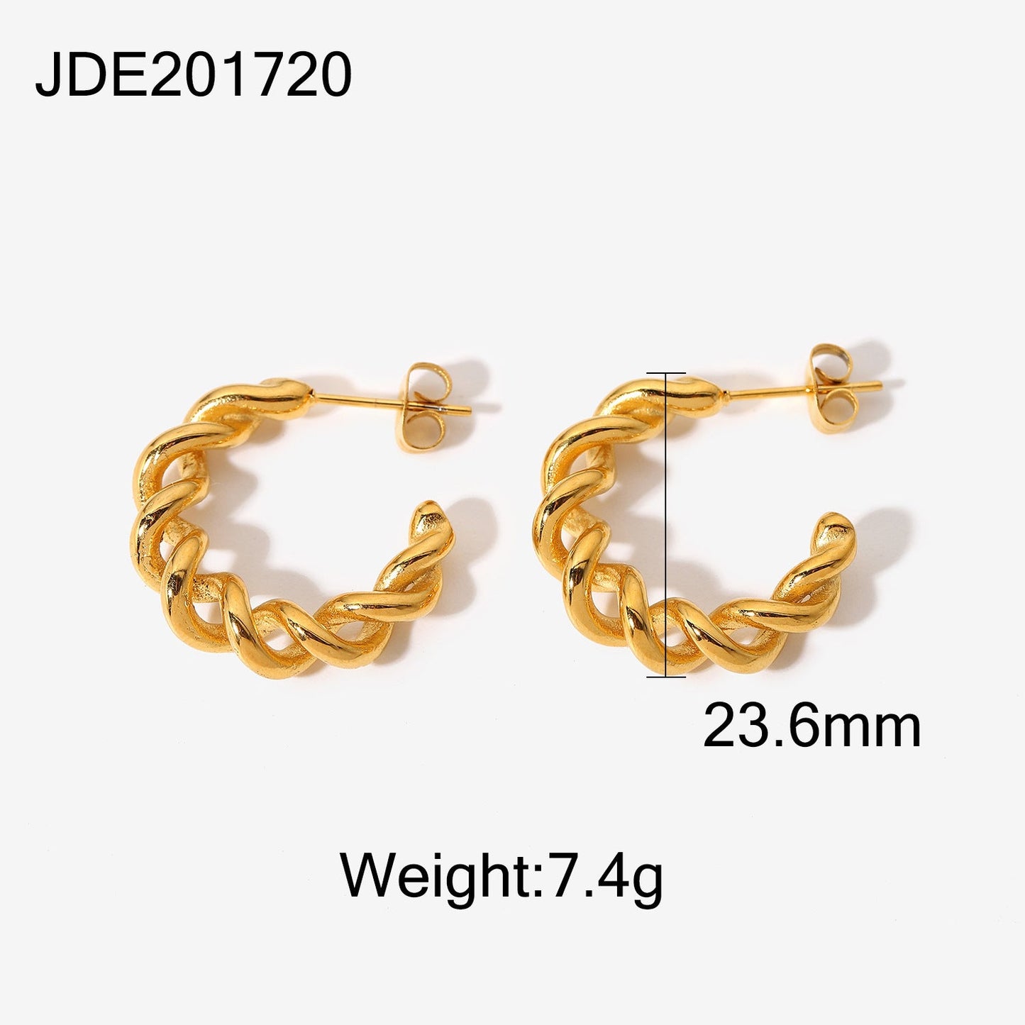 Twist Hoop Earrings Gold Plated