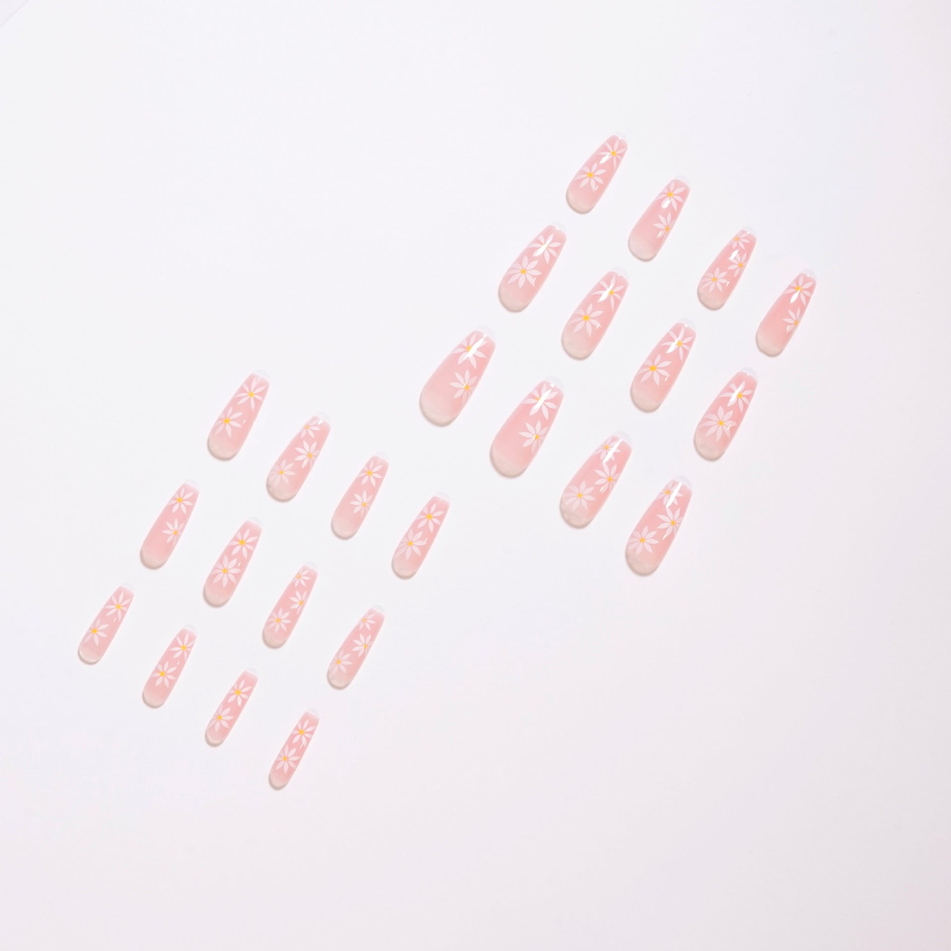 Pink sunflower nails