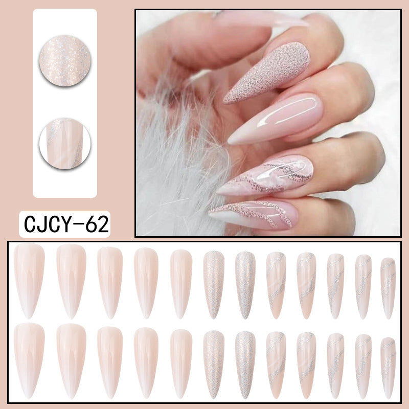Glitter marble Stiletto nail