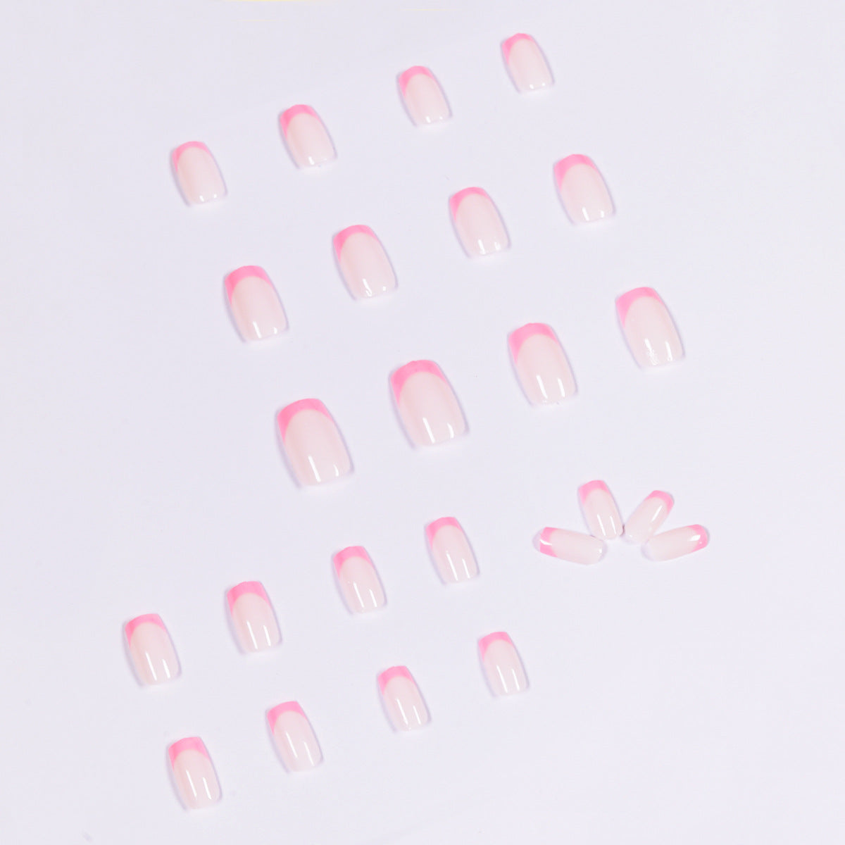 Pink French Tip Square Nail
