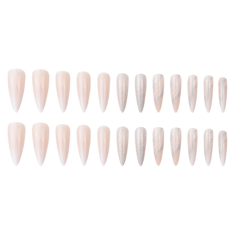 Glitter marble Stiletto nail