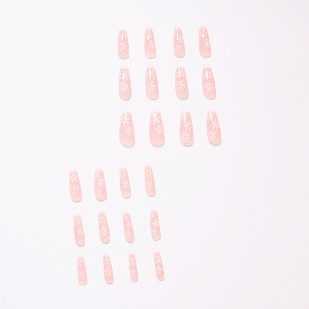 Pink sunflower nails