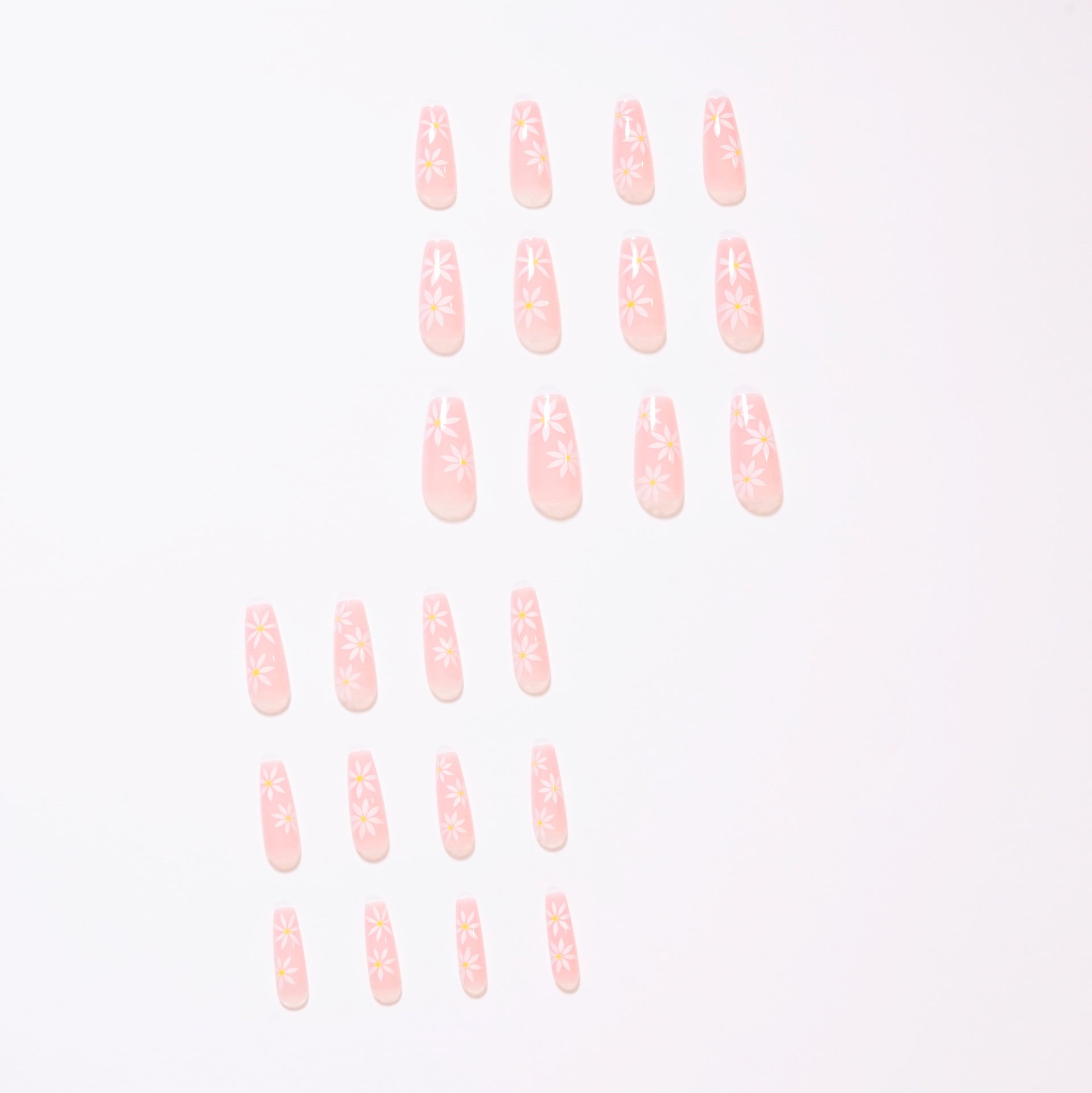 Pink sunflower nails